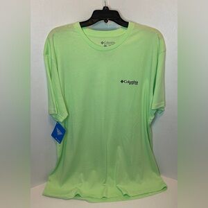 Men’s COLUMBIA PFG Pale Light Green Short Sleeve Graphic T-shirt NWT Size XL